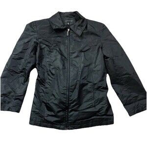 Braetan Jacket Women’s Full Zip Lined Belted Pockets Medium Black